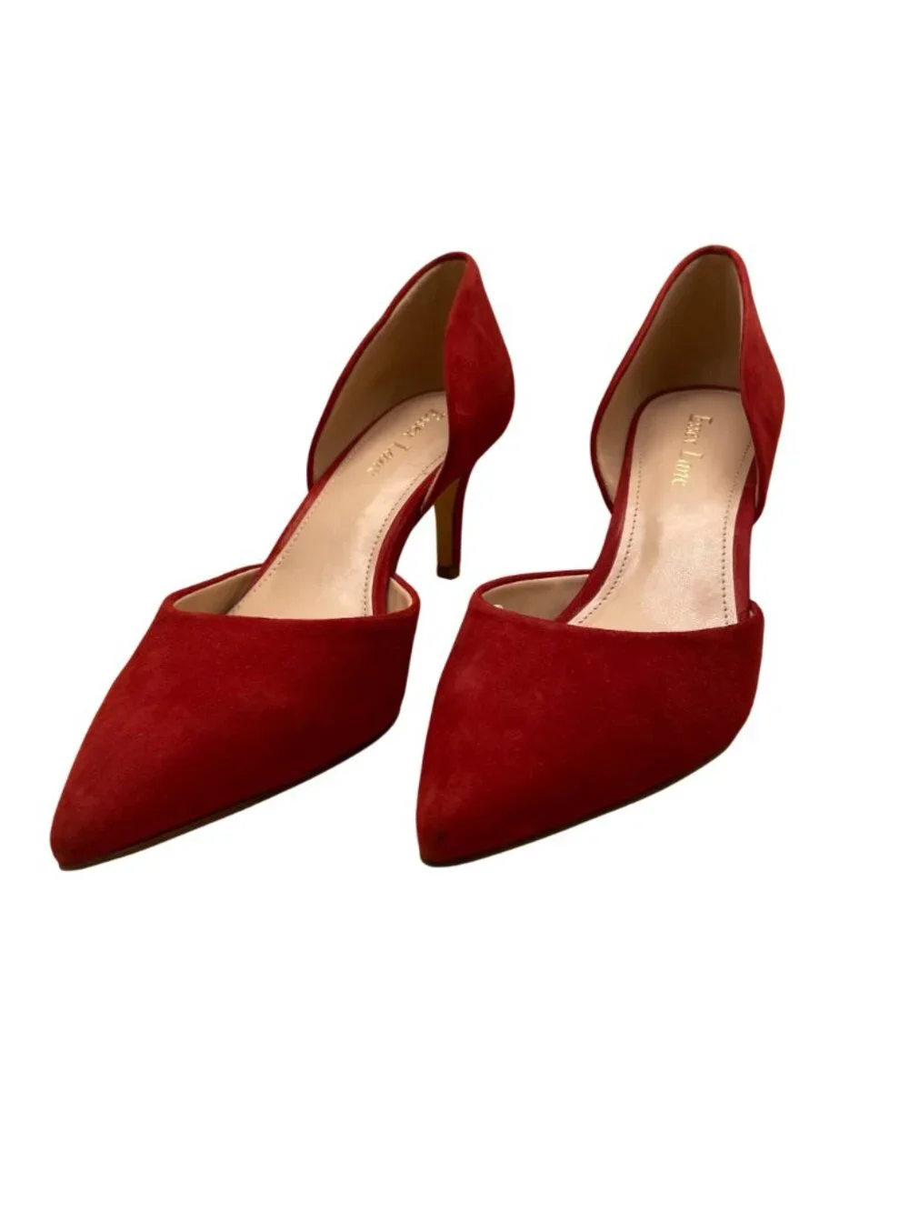 Essex Lane Women's Red Suede Pointed Toe Dakota D'Orsay Style Heels Size 7M